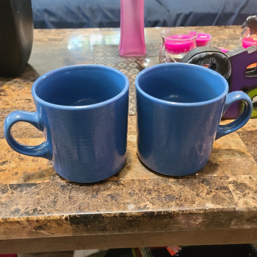 Vintage Blue Coffee Mugs x2 - Picture 2 of 4